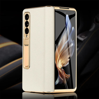 LANGSIDI Brand Luxury Genuine Leather Shockproof Case for Samsung Galaxy Z Fold 3 4 5 6 Magnetic Hinge Protective Stand Cover