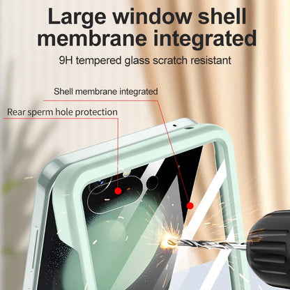 Hot Skin Feel Glass Case for Samsung Galaxy Z Flip 7 FE 6 5 5G Fold business Fashion Cover Anti-knock Cases for Flip5 Flip6