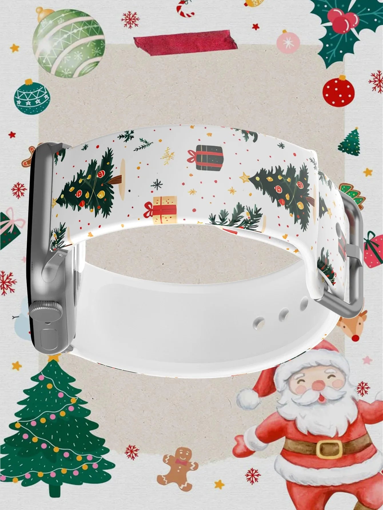 Classic Christmas Tree For Apple Watch Band 45mm 44mm 40mm 41 42-38mm TPU Bracelet iwatch Series 8 7 SE 3-6 9 10 11 Ultra 3 49mm