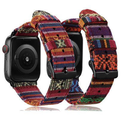 Christmas Exotic Style Fabric Straps For iWatch Band 8 7 SE 45mm 44mm 42mm Sports For Apple Watch 41mm 40mm 38mm Series 6 5 4 3