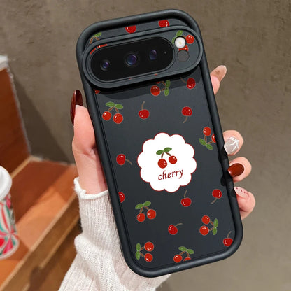 Cute Large Cherry Soft Phone Protector Case For Google Pixel 10 8 Pro 9A 8A 7A 9 10 Pro XL Shockproof Cover For Pixel 9 8 7 Pro