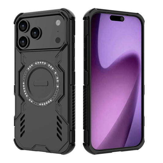 Case For iPhone 17 Pro Max Air 16 15Pro Max Plus Magnetic Ring Stand Armor Anti-fall Protection Kickstand Cover