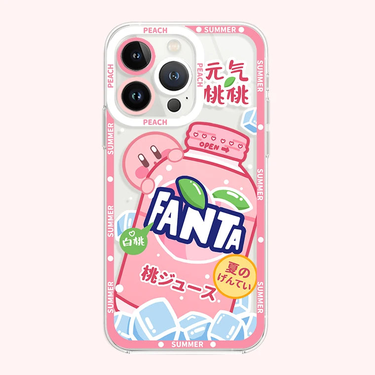 Stars K-Kirby Clear Phone Case For Samsung Galaxy S24 S23 S22 Ultra S21 S20 FE Note 20 10 Plus A15 A25 A35 A55 Silicone Cover
