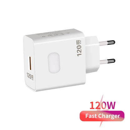 USB QC3.0 GaN Charger 120W Fast Charging Wall Charger EU/US Plug Quick Charge Mobile Phone Adapter for iPhone 16 Xiaomi Samsung