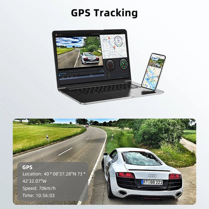 ACCEO Dash Cam WIFI GPS Mini CAR DVR Front 4K And Rear 1080P Dual Lens Black Box Room Camera Night Vision 24H Parking Monitor