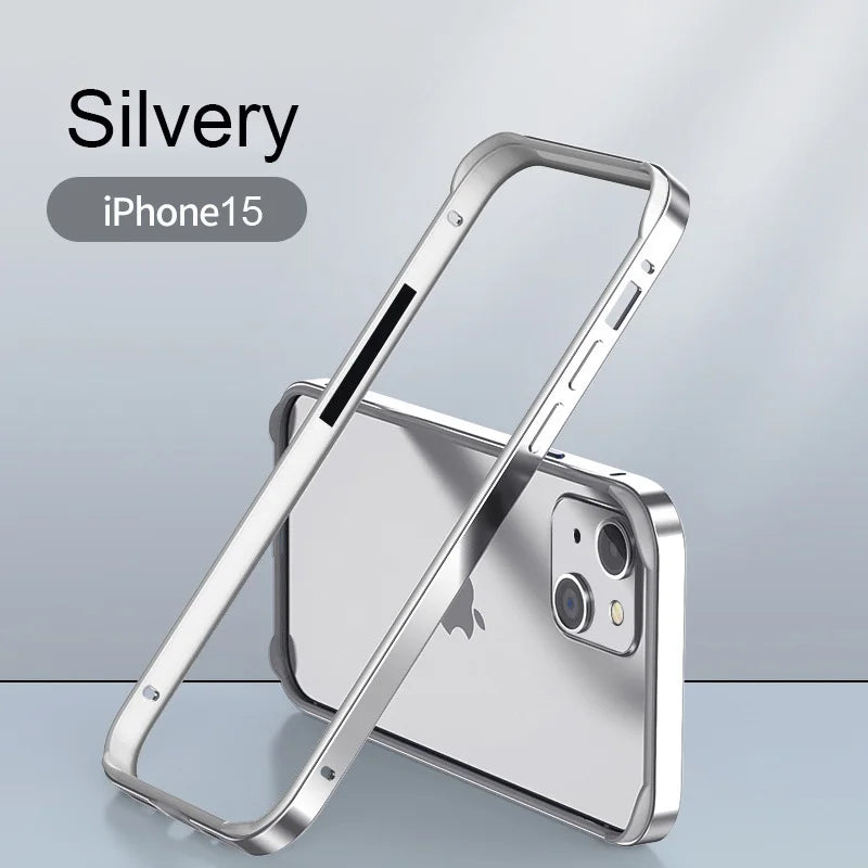Hybrid Silicone Frame Aluminum Metal Phone Case For iPhone 17 16 15 14 13 12 Pro Max Better Heat Bumper