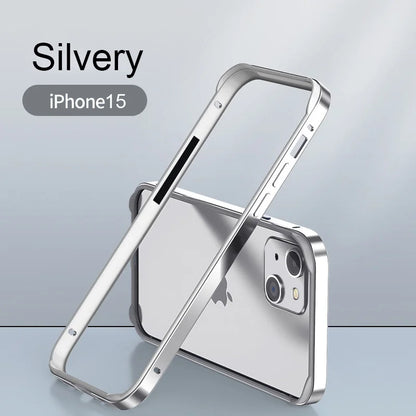Hybrid Silicone Frame Aluminum Metal Phone Case For iPhone 17 16 15 14 13 12 Pro Max Better Heat Bumper