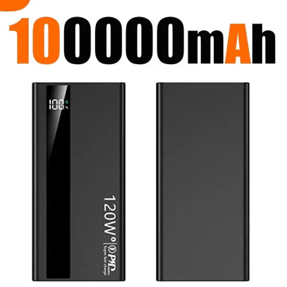 120W 200000mAh Power Bank High Capacity Super Fast Charging Power Bank Portable Battery Charger For Huawei iPhone Samsung Xiaomi