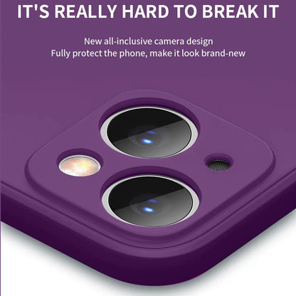 Full Protection case Dark Purple For iPhone 16 Liquid Silicone Phone Case 11 12 13 14 15 Pro Max Mini X XS XR 7 8 14 15 16 Plus
