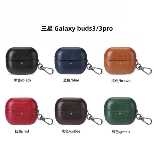 Luxury Oil Skin+PC Case For Samsung Galaxy Buds3 Earphone Shockproof Cover For Buds 3 Pro Protective Sleeve With keychain