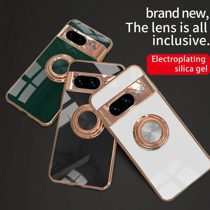 Luxury Ring Holder Magnetic Stand Case for Google Pixel 9 8 7 Pro 8A 7A 6A 5A Pixel8A Bracket Plating Soft TPU Shockproof Cover