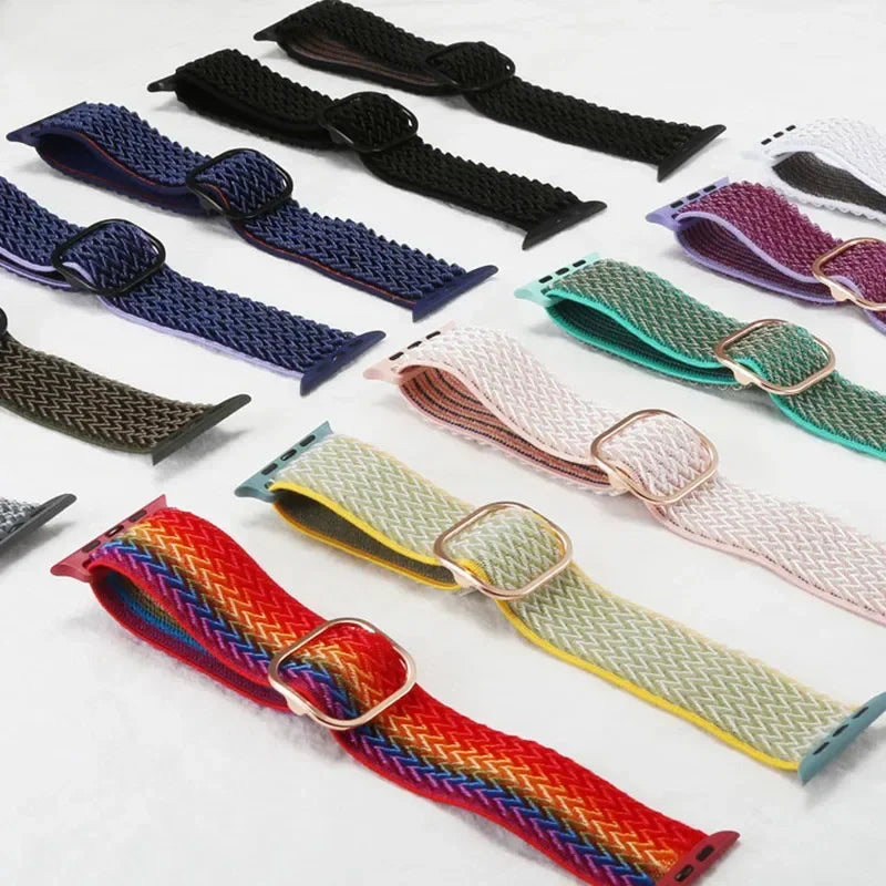 Bling Nylon Strap for Apple Watch Band 44mm 40mm 38mm/42mm bohemian Bracelet iWatch Series 7 6 5 4 3 41mm 45mm 8 9 ultra 2 49mm