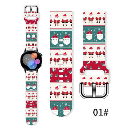 20mm Christmas Series 5 Strap for Samsung Galaxy Watch 7/6/5 40mm 44mm Band Replaceable Bracelet for Xiaomi Huawei Amazfit Watch