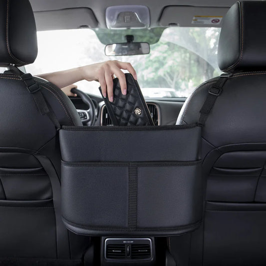 Leather Car Handbag Holders Car Organizers and Storage Front Seats Gap Car Seats Gap Filler Organizer Storage Bag for Car Seats
