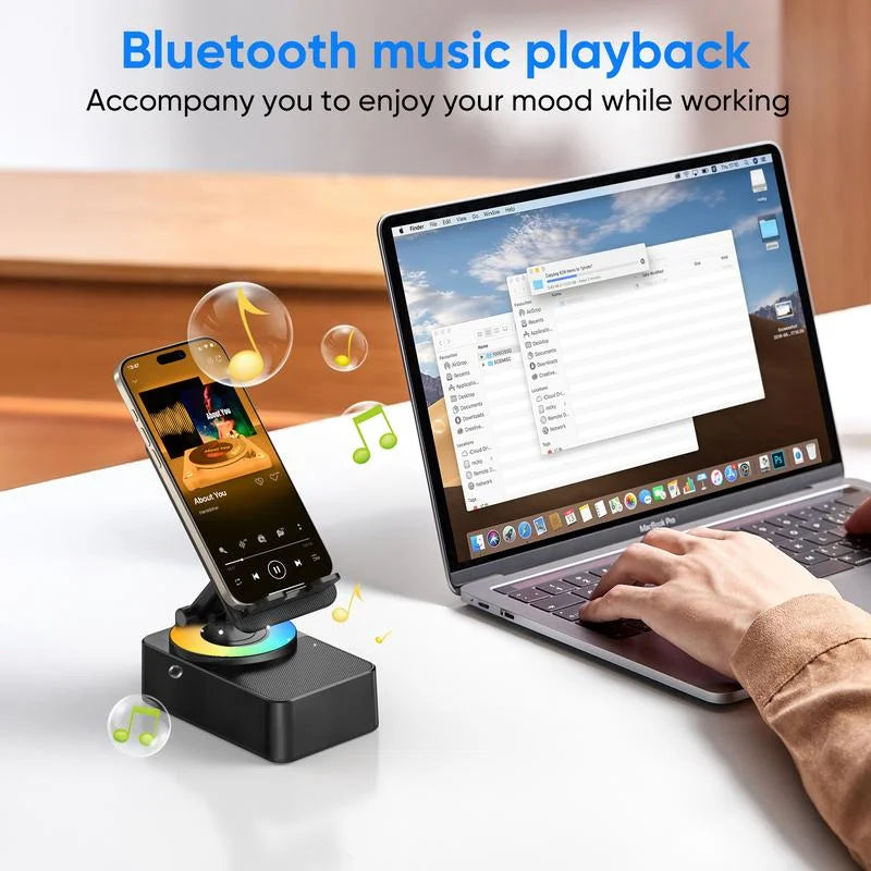 Wireless Audio Bluetooth Speaker withPower Bank, 5 in 1 Emergency Charging LEDPhone Holder Festival Gifts for Friend Family
