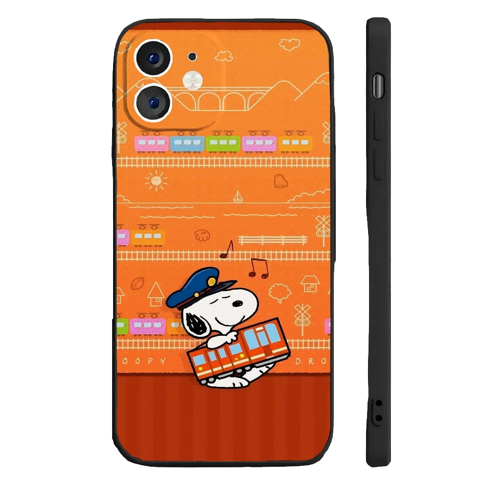 Anime S-Snoopy Phone Case Silicone Soft For IPhone 16 15 14 13 12 11 Plus Pro Max Plus