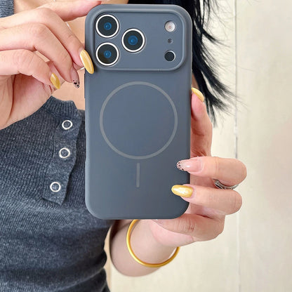 Desert Gold liquid silicone magnetic charging phone case for iPhone 17 16 15 14 13 12 Pro Max Air fine hole magsafe soft cover