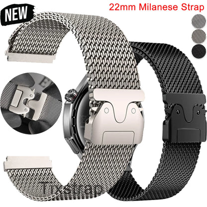 22mm Milanese Strap for Samsung Galaxy Watch 3 45 46mm for Xiaomi Redmi Watch 5 Active Metal Solo Loop Stainless Steel Wristband