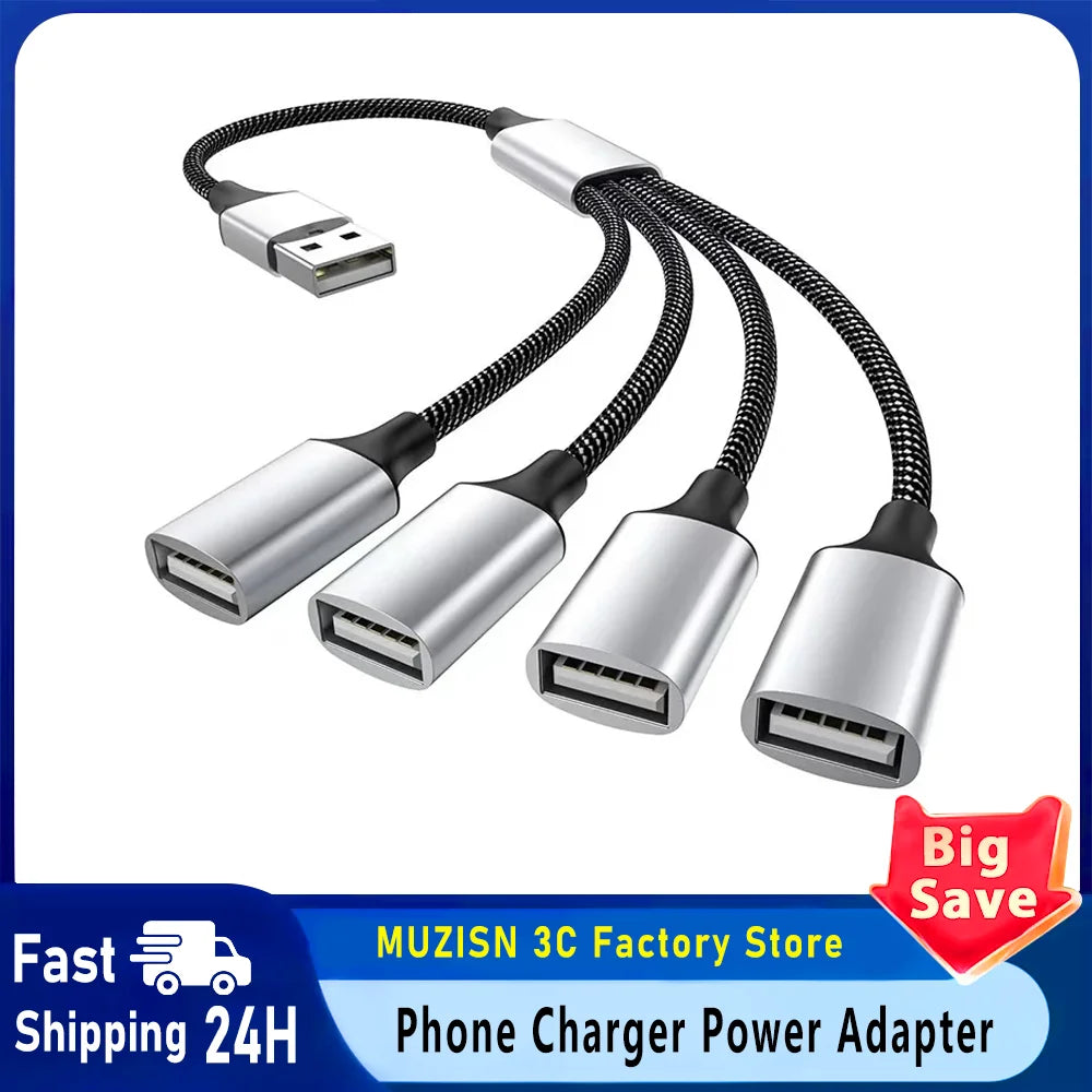 Multi USB Hub Extensions 4 Port Type C Hub USB Splitter Fast Data Transmission OTG Adapter For Computer Xiaomi Macbook Pro Air