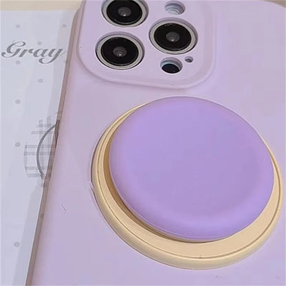 Cute Macaron Silicone Round Magnetic Holder Grip Tok Griptok Phone Stand Holder Support For iPhone 15 For Pad Magsafe Smart Tok