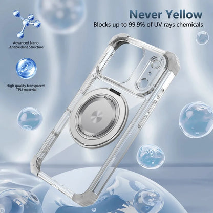 New Clear Magnetic Phone Case For iPhone 17 Pro Max 17 Air 17Pro Max 17air Shockproof Wireless Charging Cover With Phone Holder