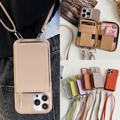 Wallet PU Leather Phone Case For iPhone 17 Air 16 E 15 14 13 12 Pro Max Plus Crossbody Shoulder Lanyard Card Holder Purse Cover