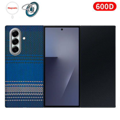 For samsung galaxy z trifold aramid case 600d kevlar carbon aramid fiber fabric thin hard cover magnetic balck Slim light premiu