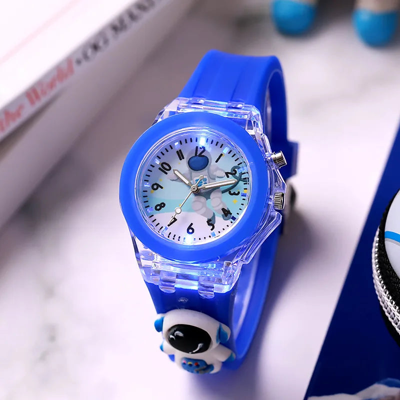 3D Mickey Children Watches Girls Color Light Source Silicone Minnie Kids Watch Ladies Quartz Clock Gifts Relogio Feminino - covers4phones