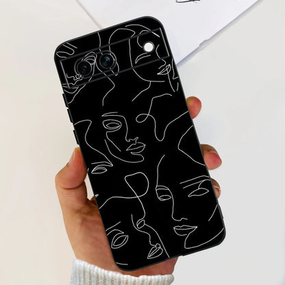 For Google Pixel 8A Case Stylish Painted Cover Soft TPU Shockproof Phone Case For Google Pixel 8 Pro Pixel8A Fundas Coque Bumper