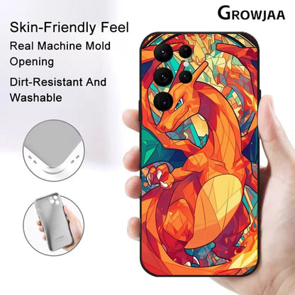 Charizard Crush Cool Cute Phone Case For Samsung Galaxy S25 S24 S22 S23 Ultra S21 S20 Plus 5G Protective Silicone Funda