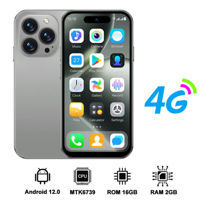 SERVO S16 Mini 4G LTE Cute Smartphone Android 12.0 OS 2/3GB RAM 16/64GB ROM Google Play 4.0" Display Small Pocket Mobile Phones