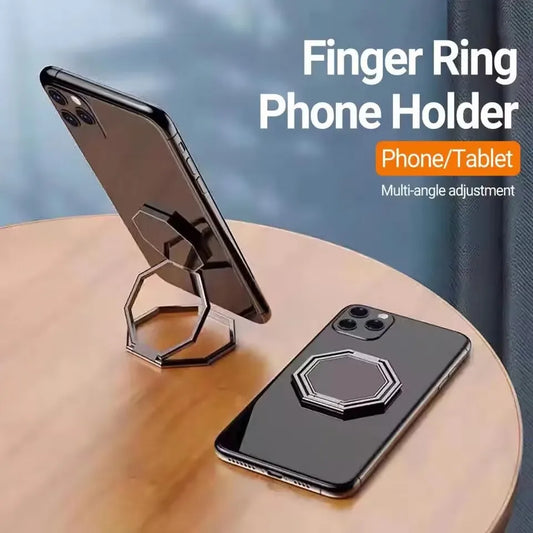 360 Rotation Mobile Phone Foldable Stand Ultra-Thin Mobile Phone Ring Stand Multi Angle Portable Desktop Gossip Metal Stand - covers4phones