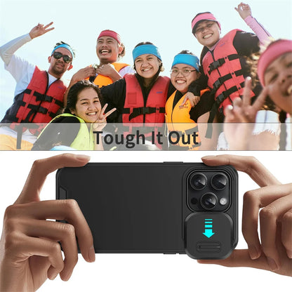 Slide Camera Lens Protection Case For iPhone 16 15 14 11 12 13 Pro Max Plus Solid Color Armor Shockpoof Cover For iPhone 13 Mini