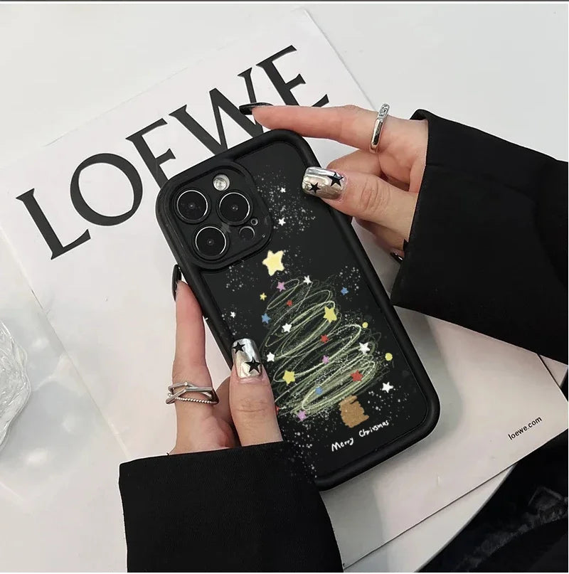 Merry Christmas Tree Gift Case For Google Pixel 8A 7A 9 Pro XL 7 8 PRO 7Pro Pixel7A Phone Casing Solid Color  Soft TPU