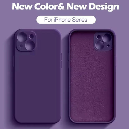 Full Protection case Dark Purple For iPhone 16 Liquid Silicone Phone Case 11 12 13 14 15 Pro Max Mini X XS XR 7 8 14 15 16 Plus