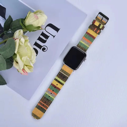 Christmas Exotic Style Fabric Straps For iWatch Band 8 7 SE 45mm 44mm 42mm Sports For Apple Watch 41mm 40mm 38mm Series 6 5 4 3