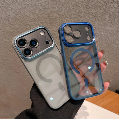 Crystal Clear Acrylic Magnetic Case for iPhone 17 Air 17 Pro Max for Magsafe Wireless Charging Shockproof Camera Bumper Cover