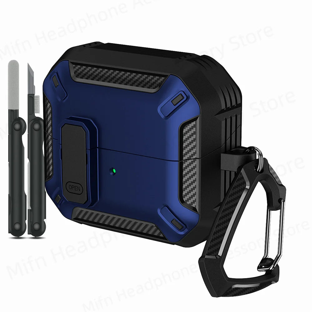 Newest carbon fibre switch earphone cover for Men For Samsung Galaxy Buds 3/Buds3 Pro Buzz 3 Pro Earbuds Case with cleaning kit