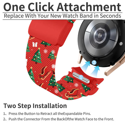 Christmas And New Year-Themed Watch Band, Compatible With For 20mm Samsung Galaxy Watch 6/5/5 Pro/4/3/6 Classic/4 Classic/Active