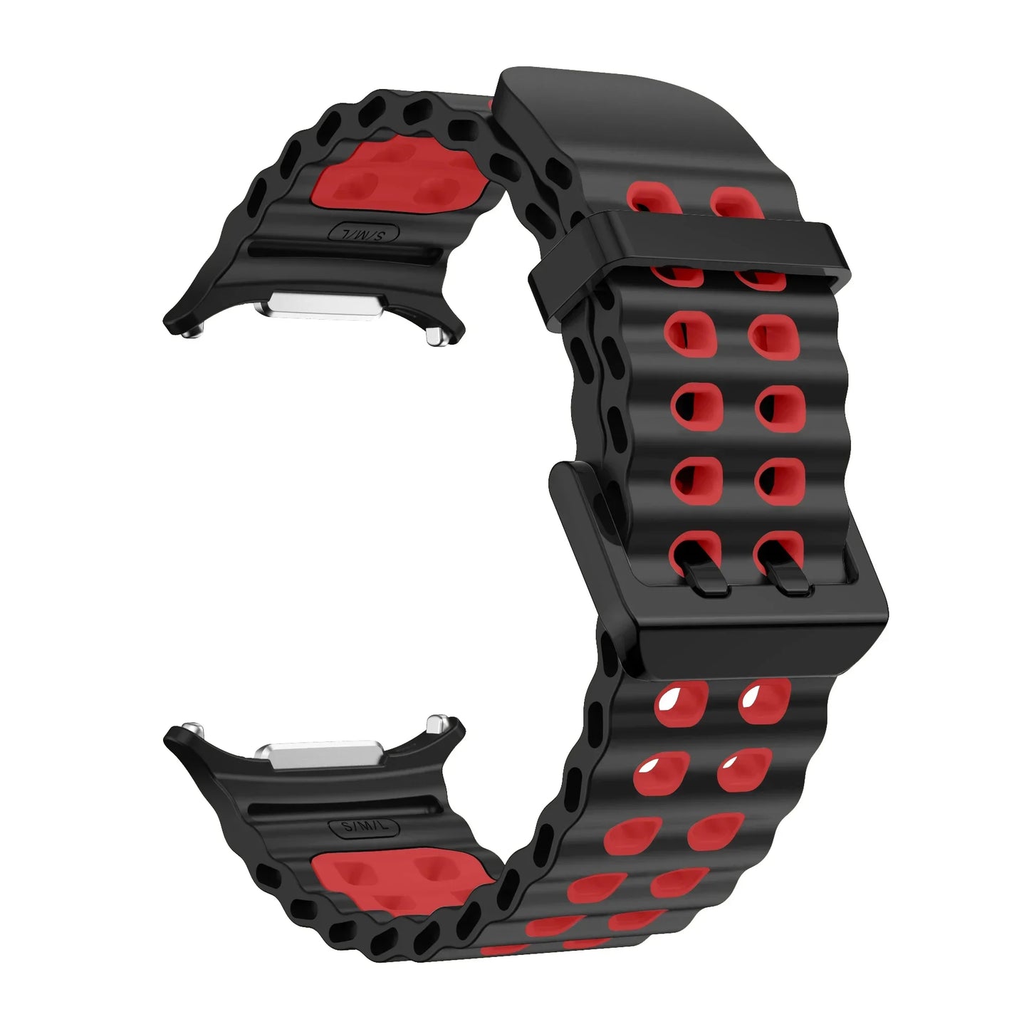 NEW Marine Silicone Strap For Samsung watch ultra 47mm Bracelet No Gaps Sport two-tone Band for Galaxy 7 ultra watchband straps