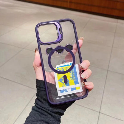 Luxury Magnetic Shockproof Phone Case For iPhone 16 Pro Max 15 14 13 12 11 17 Air For Magsafe Stand Glass Lens Protector Cover