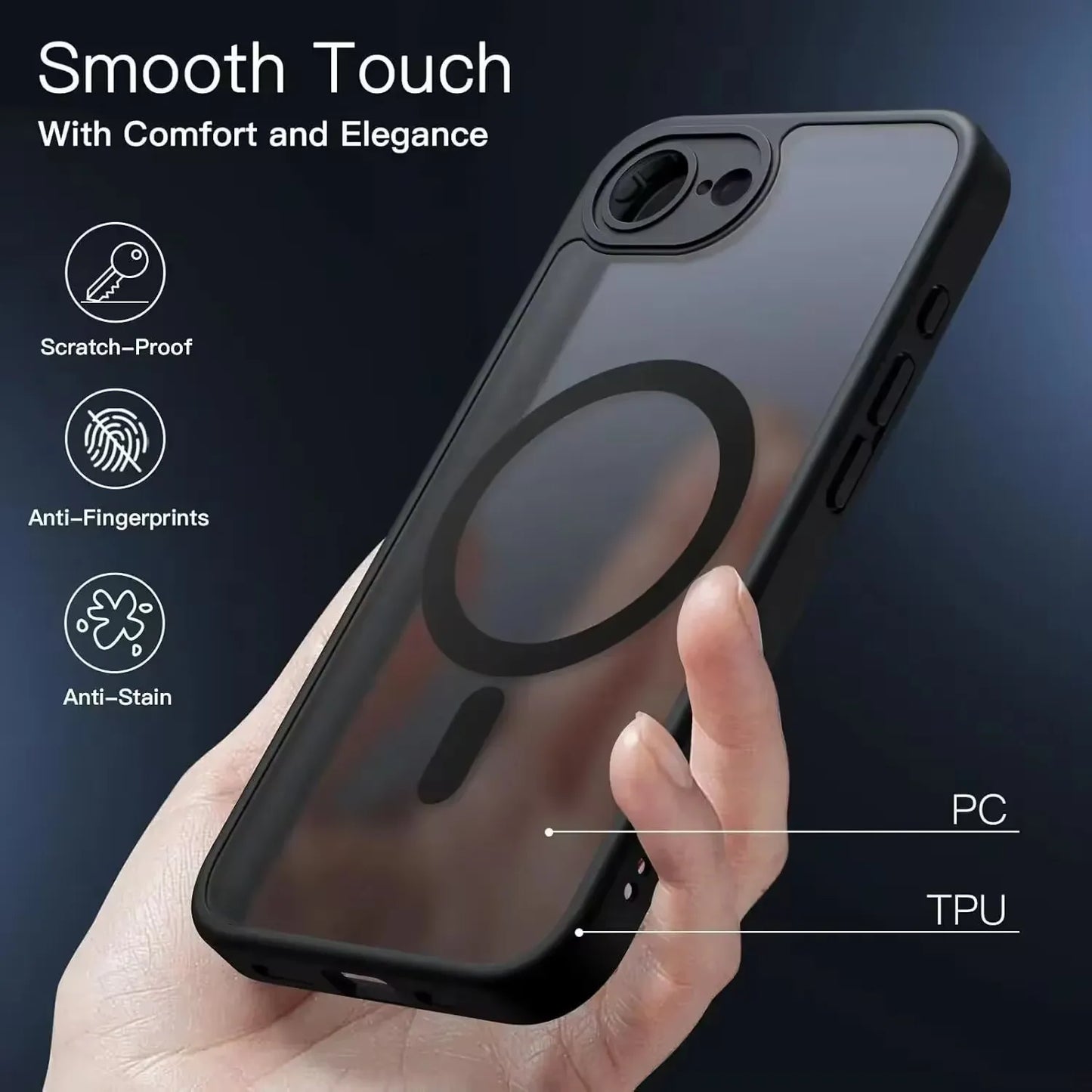 Luxury Matte clear Case for iPhone 17 Air Pro 17Pro Max with strap Camera Protect MagSafe Wireless Charging cover for 17 Promax