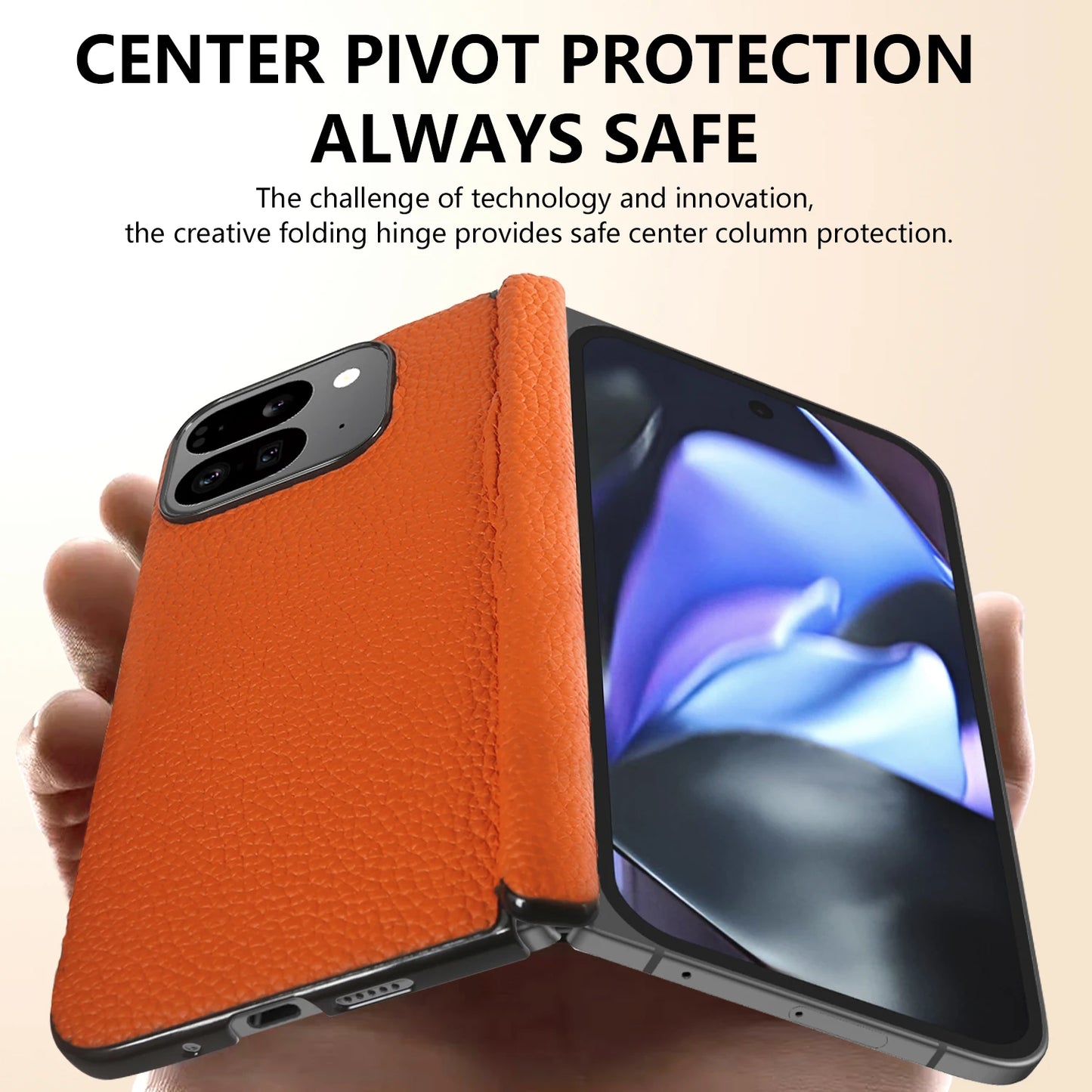 For Google Pixel 9 Pro Fold Case Genuine Leather Cover Pixel 10Pro Fold Capa Protective Etui Back Coque Carcasa without front