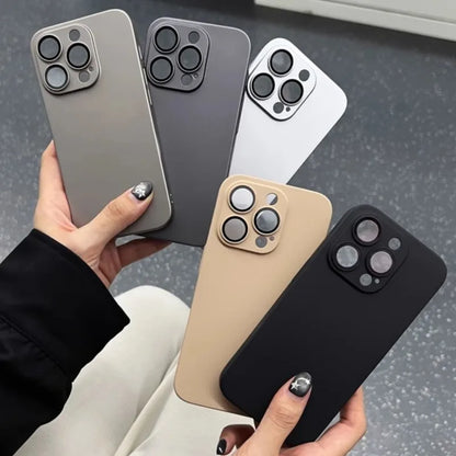 Original Color Ultra Thin Matte PC Case for iPhone 16 15 14 Plus 13 12 11 Pro Max Glass Camera Protection Shockproof Slim Case