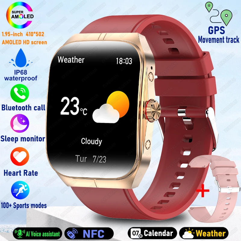 2025 New HD  AMOLED screen For OPPO Watch 4 Pro Sports Smart Watches Men GPS Track Waterproof Bluetooth Call NFC Smart Watch