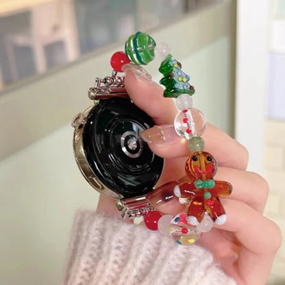 18/20/22MM Watch Band For Samsung Galaxy Watch 8/7/4 6 Classic 5 Pro Christmas Bead Elastic Strap For Amazfit Bip/GTS GT2 Huawei