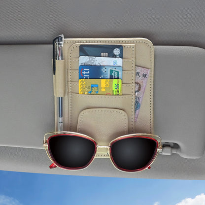 Car Visor Organizer Multi-Pocket Pouch Bag Card Glasses Storage Holder Scratch-resistant Auto Visor Holder For Car Interior Car
