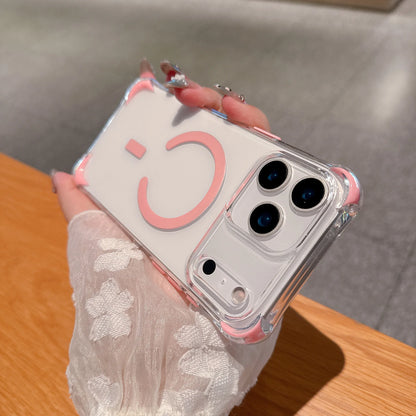 Luxury Magsafe Color Airbag Shockproof Clear Case For iPhone 17 Air 16 15 14 13 12 Pro Max Plus Magnetic Wireless Charging Cover