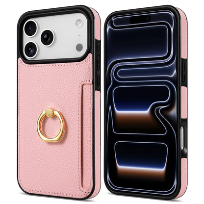 Leather Wallet Card Solt Phone Case for IPhone 11 12 13 14 15 Plus 16 17 Pro Max 17 Air 16E Ring Holder Protective Cover