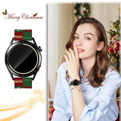 20 22mm Christmas Strap for Samsung Galaxy Watch FE 7 6 5 4 40mm 44mm/5 Pro/Watch 6 4 Classic Holiday Silicone Band for Active 2
